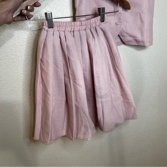Lola & the Boys Pink Linen Summer Pleated Skirt Suit Yourself Set NEW 7/8 - Picture 4 of 9